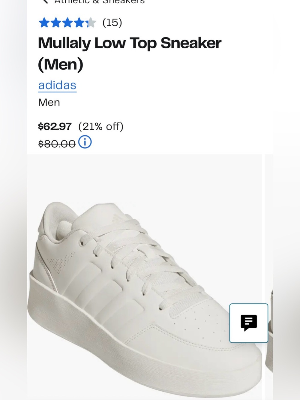 adidas White Low-Top Mullally Sneaker